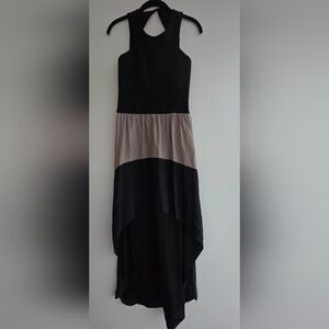 Parker Black and Cream High Low Dress
